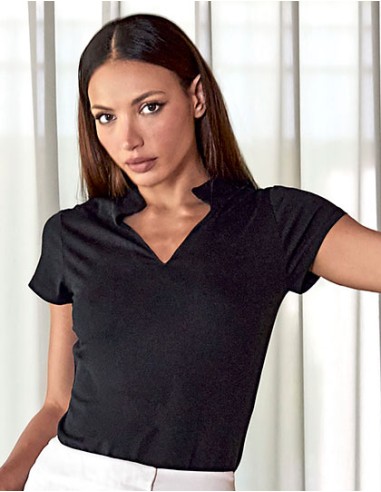 K-KK770-Women`s Regular Fit Mandarin Collar Top